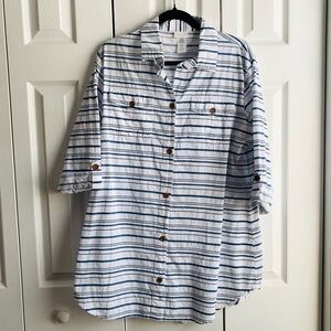 NWOT Dotti 3/4 Sleeve Button-Down Shirt